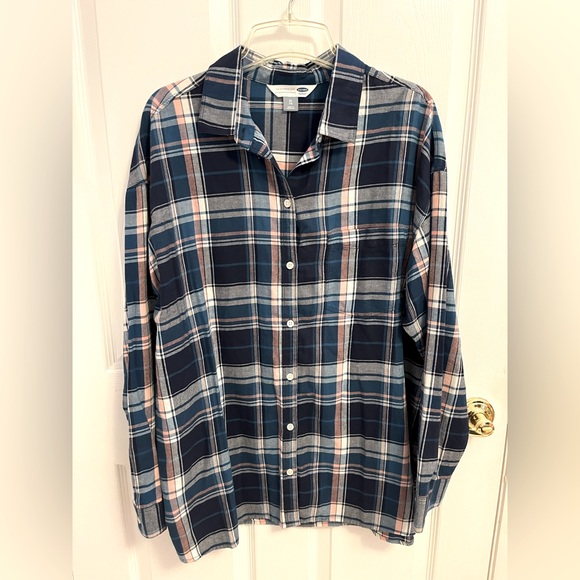 Old Navy Tops - Old Navy Womens The Boyfriend Shirt XL Extra Large 1X Womans Plaid Flannel Top